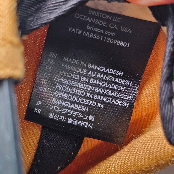 Brixton Mustard Yellow Copper Black Snapback Hat One Size Oceanside Surf Skate - Picture 7 of 11